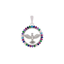 Load image into Gallery viewer, Sterling Silver Multi Color CZ Holy Spirit Pendant