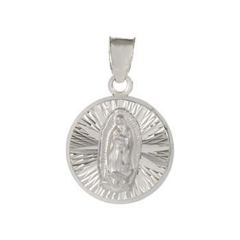 Sterling Silver Lady Of Guadalupe 3D DC Medal Pendant