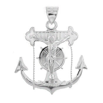 Sterling Silver Crucifix Anchor Pendant