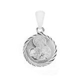 Sterling Silver Virgin Mary And Child D/C Medal Pendant
