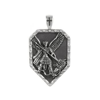 Sterling Silver Oxidized Saint Michael Pendant