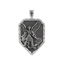 Load image into Gallery viewer, Sterling Silver Oxidized Saint Michael Pendant