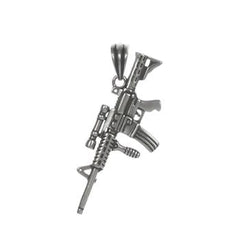 Sterling Silver Rifle Machine Gun Pendant