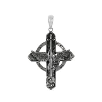 Sterling Silver Oxidized Saint Michael Pendant
