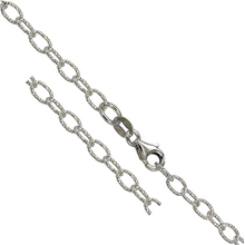 Load image into Gallery viewer, Italian Sterling Silver Oval Rolo DC Anklet
