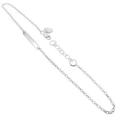 Sterling Silver ID Bar Anklet