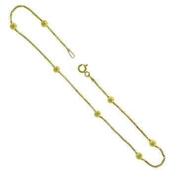 Sterling Silver Gold Plated DC Box Chain Bead Anklet