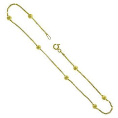 Sterling Silver Gold Plated DC Box Chain Bead Anklet