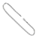 Italian Sterling Silver Flat D/C Valentin Anklet