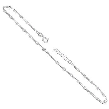 Italian Sterling Silver 3mm Curb Anklet