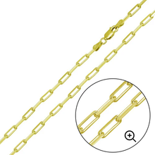 Load image into Gallery viewer, Sterling Silver Gold Plated Paper Clip Chain Necklace and Bracelet