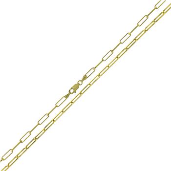 Sterling Silver Gold Plated Paper Clip Chain Necklace and Bracelet