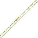 Sterling Silver Gold Plated Paper Clip Chain Necklace and Bracelet