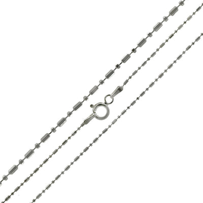 Italian Sterling Silver DC Bead 1+1 Chain
