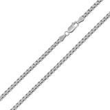 Italian Sterling Silver 8 Side Diamond Cut Box 060-3mm Chain