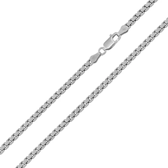 Italian Sterling Silver 8 Side Diamond Cut Box 060-3mm Chain