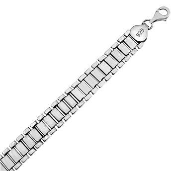 Sterling Silver Rhodium Plated Watch Band Bracelet