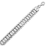 Sterling Silver Rhodium Plated Watch Band Bracelet