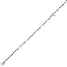 Load image into Gallery viewer, Sterling Silver Heart With Round CZ Tennis Bracelet