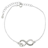 Sterling Silver Rhodium Plated Infinity CZ Bracelet