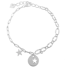Load image into Gallery viewer, Sterling Silver Star Fancy Charm Bracelet