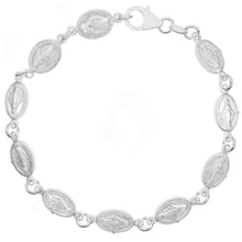 Load image into Gallery viewer, Italian Sterling Silver Virgin Mary Medal Bracelet