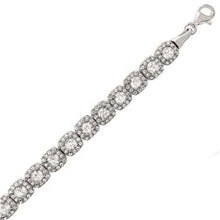 Load image into Gallery viewer, Sterling Silver Halo Cubic Zirconia Tennis Bracelet