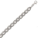 Sterling Silver Halo Cubic Zirconia Tennis Bracelet