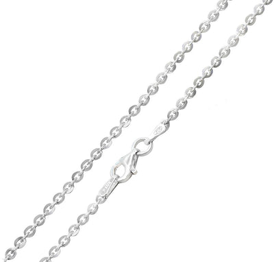 Sterling Silver Brilliant Round Flat Rolo Chain