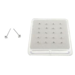 Sterling Silver Claw Clear Crystal Nose Stud Straight End