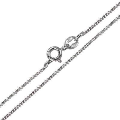 Italian Sterling Silver Rhodium Plated Curb Chain 030-1 MM with Spring Clasp Closure