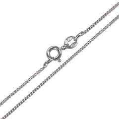 Italian Sterling Silver Rhodium Plated Curb Chain 030-1 MM with Spring Clasp Closure