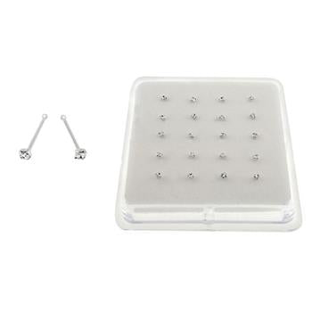 Sterling Silver Claw Clear Crystal Nose Stud With Ball End