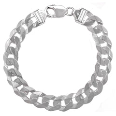 Italian Sterling Silver Flat Curb Chain And Bracelet