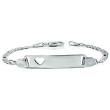 Italian Sterling Silver Figaro ID With Star Baby Bracelet