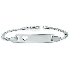 Italian Sterling Silver Figaro ID With Star Baby Bracelet