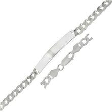 Load image into Gallery viewer, Sterling Silver 7.5mm Flat Curb ID Bracelet