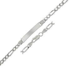 Load image into Gallery viewer, Sterling Silver Flat Figaro ID Bracelet