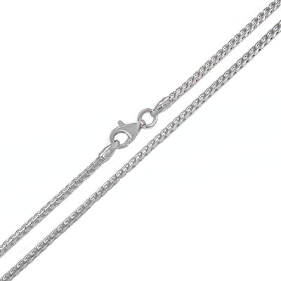 Italian Sterling Silver Rhodium Plated Franco Chain