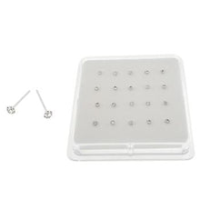 Load image into Gallery viewer, Sterling Silver Fishteeth Crystal Nose Stud Straight End