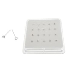 Load image into Gallery viewer, Sterling Silver Fishteeth 1.8mm Crystal Nose Stud With Ball End