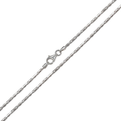 Italian Sterling Silver 1mm Heshe Chain