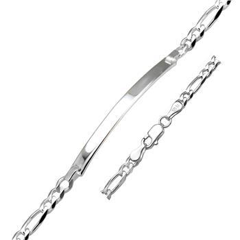 Sterling Silver Flat Figaro 4.5mm ID Bracelet