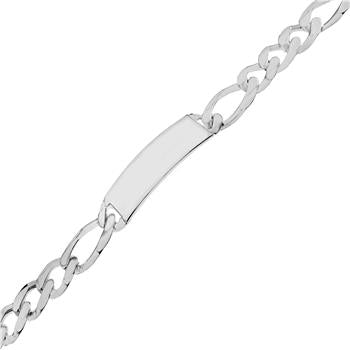 Italian Sterling Silver 14.8mm Figaro ID Bracelet