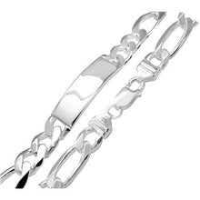 Load image into Gallery viewer, Italian Sterling Silver Figaro ID Bracelet