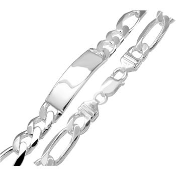 Italian Sterling Silver Figaro ID Bracelet