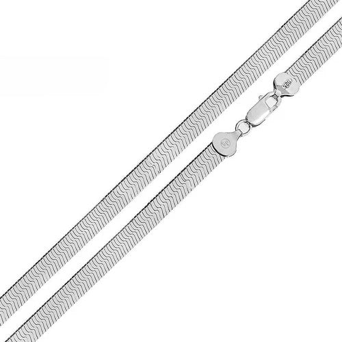 Sterling Silver Italian Super Flexible 5.3mm Magic Herringbone Pave Chain