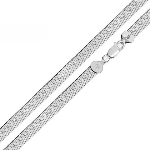 Italian Sterling Silver Flexible 7mm D/C Magic Herringbone Chain