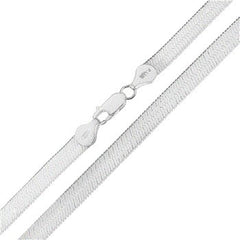 Italian Sterling Silver Flexible 7mm Magic Herringbone Chain And Bracelet