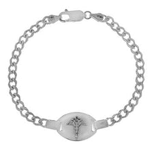 Load image into Gallery viewer, Italian Sterling Silver Curb Medical ID Bracelet